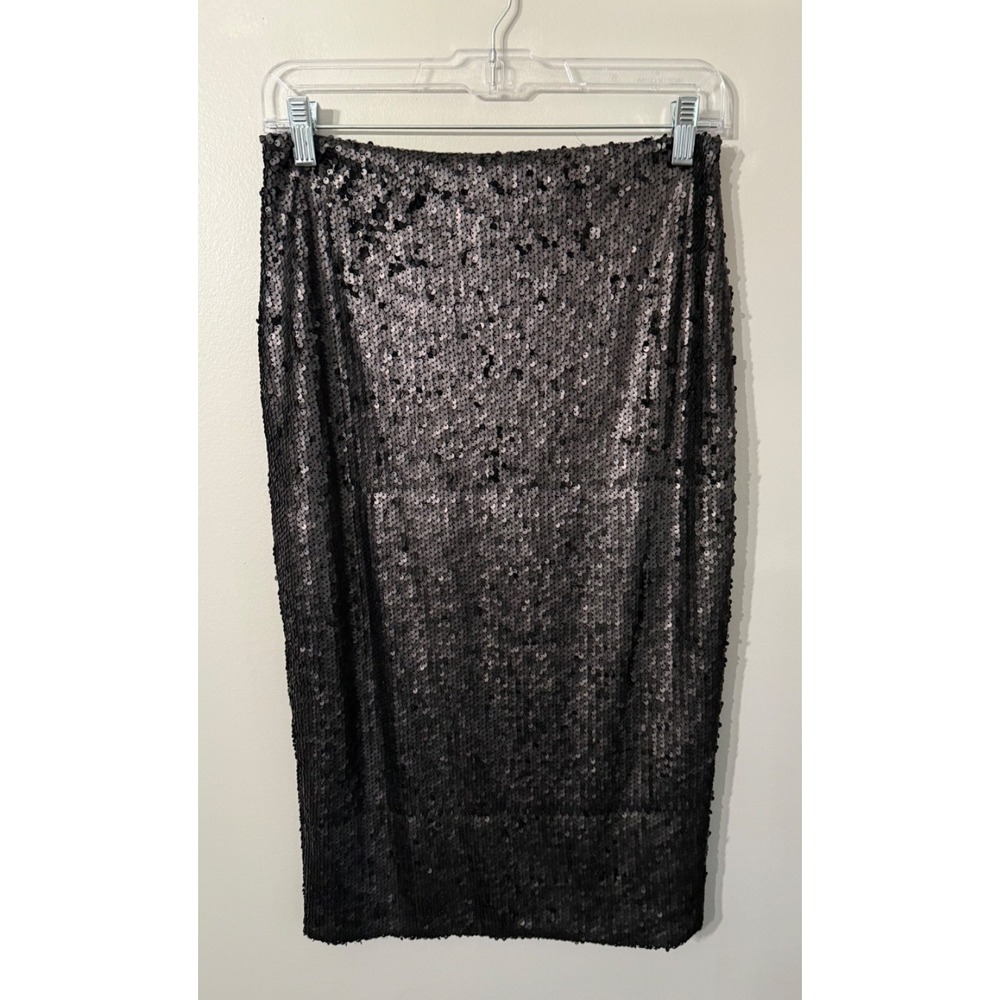 Minkpink Sequin Pencil Skirt Women's Size Small Black‎ Party Holiday NYE